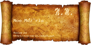 Noe Mária névjegykártya